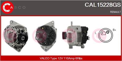CASCO CAL15228GS Генератор  для RENAULT MEGANE (Рено Мегане)