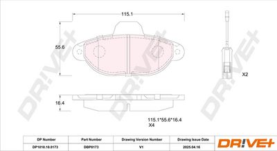 BREMSBELAGSATZ SCHEIBENBREMSE DR!VE+ DP1010100173 2