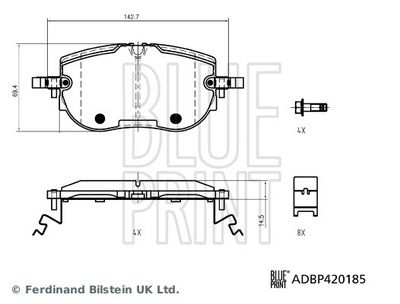 BREMSBELAGSATZ SCHEIBENBREMSE BLUE PRINT ADBP420185 1