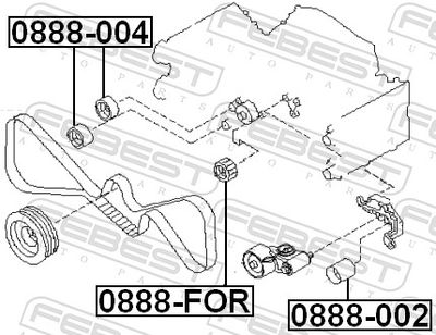 Deflection Pulley/Guide Pulley, timing belt 0888-FOR