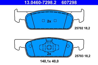 Комплект тормозных колодок, дисковый тормоз ATE 13.0460-7298.2 для RENAULT LOGAN/STEPWAY