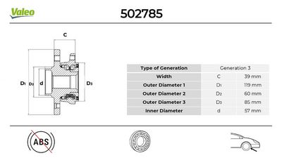 RADLAGERSATZ VALEO 502785