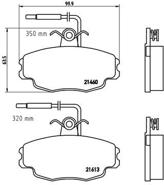 Комплект тормозных колодок, дисковый тормоз P 61 043