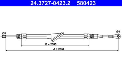 Тросик, cтояночный тормоз ATE 24.3727-0423.2 для MERCEDES-BENZ CLK