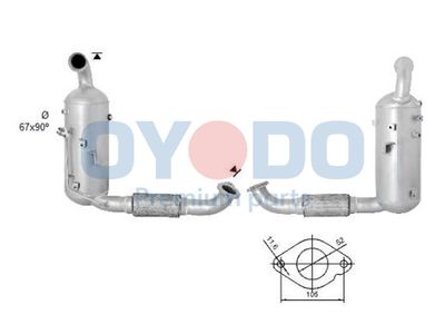 Filtr sadzy / filtr cząstek stałych, układ wydechowy OYODO AV615H270DA