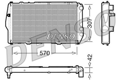 Радиатор, охлаждение двигателя DENSO DRM02001 для AUDI 200