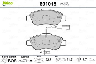 VALEO 601015 Тормозные колодки и сигнализаторы  для FIAT PANDA (Фиат Панда)