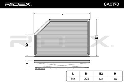 въздушен филтър RIDEX 8A0170