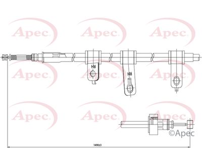 Cable Pull, parking brake APEC CAB1347