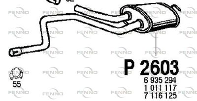 FENNO P2603 Глушитель выхлопных газов для FORD MONDEO I (GBP) 2.0 i 16V FENNO P2603 Глушитель выхлопных газов для FORD MONDEO I (GBP) 2.0 i 16V
