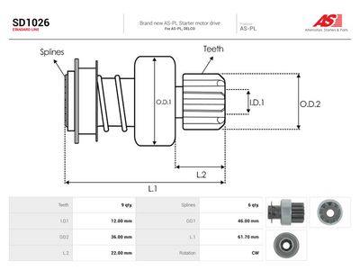 Friløpsgir, starter AUTOSTARTER SD1026