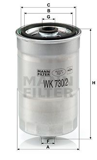 MANN-FILTER WK 730/2 x Паливний фільтр для LAND ROVER (Ленд ровер)