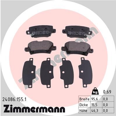 Brake Pad Set, disc brake 24086.155.1