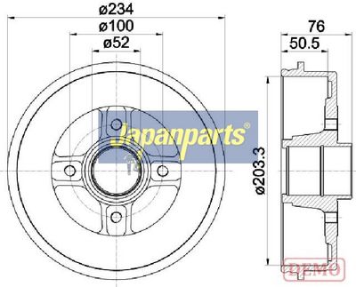 JAPANPARTS Тормозной барабан