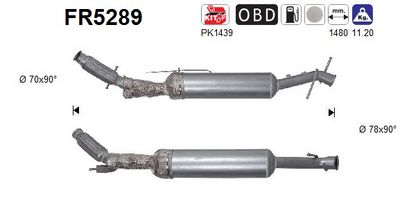 FILTRU FUNINGINE/PARTICULE SIST.DE ESAPAMENT AS FR5289