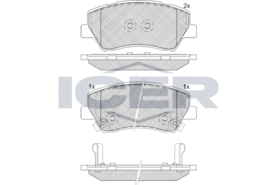 Комплект тормозных колодок, дисковый тормоз ICER 182237 для RENAULT FLUENCE
