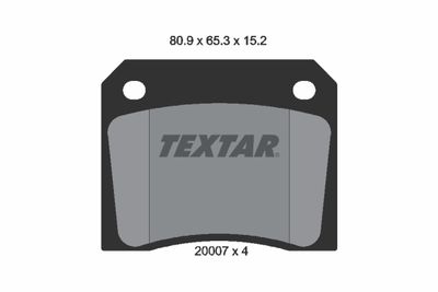 Комплект тормозных колодок, дисковый тормоз TEXTAR 2000702 для ASTON MARTIN LAGONDA