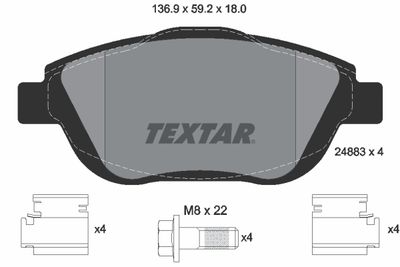 Комплект тормозных колодок, дисковый тормоз TEXTAR 2488301 для OPEL CROSSLAND