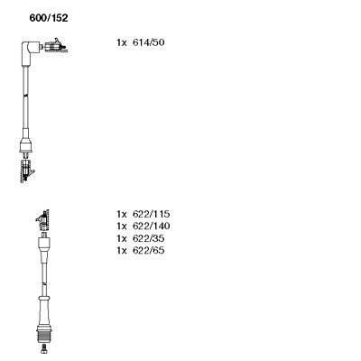 Комплект проводов зажигания BREMI 600/152 для CITROËN AXEL