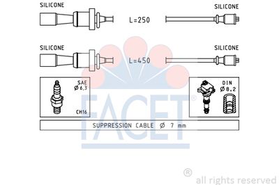 Комплект проводов зажигания FACET 4.7241 для HYUNDAI H-1