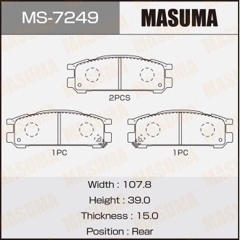 Комплект тормозных колодок MASUMA MS-7249 для SUBARU LEGACY