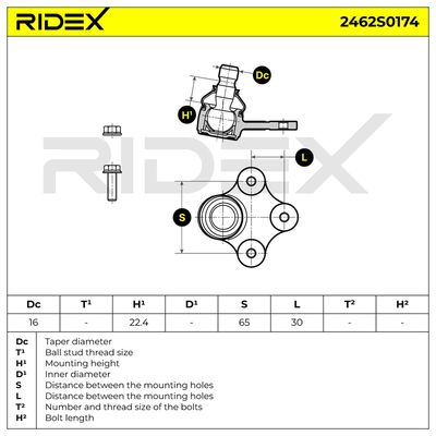 Шарнири RIDEX 2462S0174