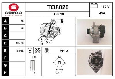 GENERATOR / ALTERNATOR SNRA TO8020