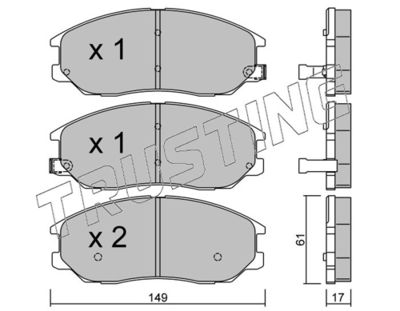 Zestaw klocków hamulcowych, hamulce tarczowe TRUSTING 649.0