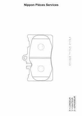 Комплект тормозных колодок, дисковый тормоз NPS T360A16 для TOYOTA CELSIOR