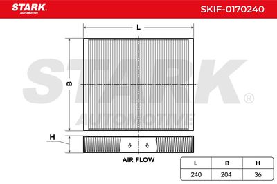 Филтър купе (поленов филтър) STARK SKIF-0170240