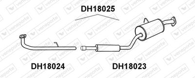 Средний глушитель выхлопных газов VENEPORTE DH18025 для DAIHATSU CUORE