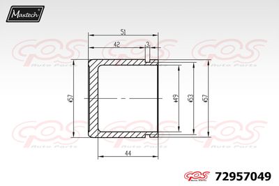 Поршень, корпус скобы тормоза MAXTECH 72957049 для HONDA PRELUDE