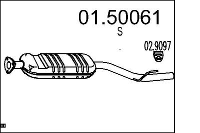 Средний глушитель выхлопных газов MTS 01.50061 для MERCEDES-BENZ CLK