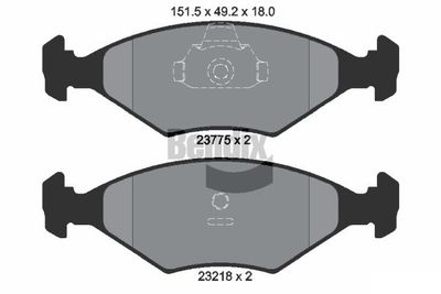 Комплект тормозных колодок, дисковый тормоз BENDIX Braking BPD2043 для FIAT ALBEA