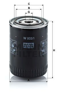 Масляный фильтр MANN-FILTER W 933/1 для NISSAN TRADE