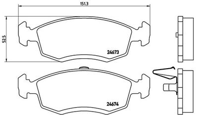 Bromsbeläggssats, skivbroms BREMBO P68039