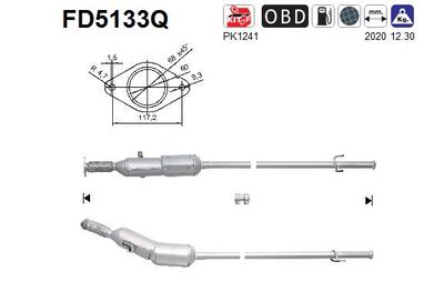 Filtr sadzy / filtr cząstek stałych, układ wydechowy AS FD5133Q