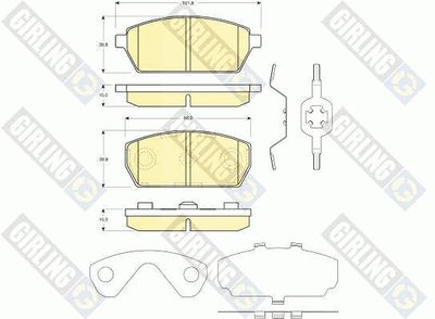 Комплект тормозных колодок, дисковый тормоз GIRLING 6132349 для SUZUKI SUPER CARRY