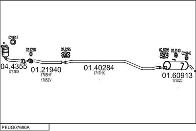 Układ wydechowy MTS PEUG07690A009466