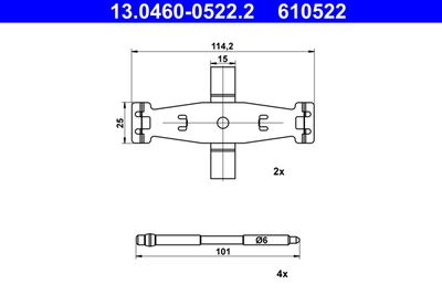 Комплектующие, колодки дискового тормоза ATE 13.0460-0522.2 для MERCEDES-BENZ GLC