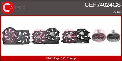 CASCO CEF74024GS Вентилятор системы охлаждения двигателя  для LANCIA DELTA III (844_) 1.9 D Multijet (844.AXE1A)