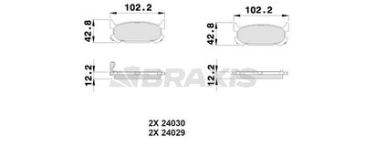 Комплект тормозных колодок, дисковый тормоз BRAXIS AB0520 для MAZDA MX-5