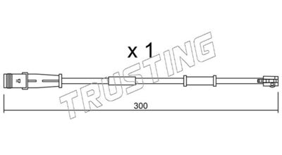 Styk ostrzegawczy, zużycie okładzin hamulcowych TRUSTING SU.320