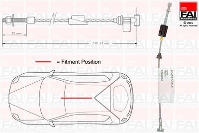 Тросик, cтояночный тормоз FAI AutoParts FBC0056 для FORD PUMA