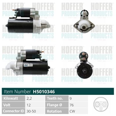 HOFFER Startmotor / Starter (H5010346)