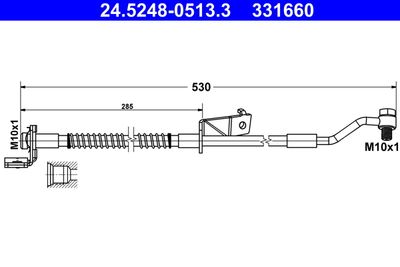 ATE 24.5248-0513.3 Тормозной шланг  для HYUNDAI i20 (Хендай И20)