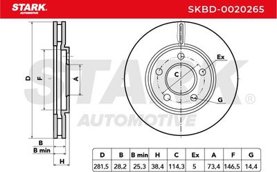спирачен диск STARK SKBD-0020265
