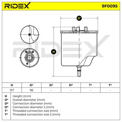горивен филтър RIDEX 9F0095
