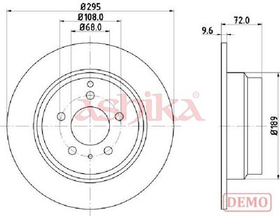 спирачен диск ASHIKA 61-00-0319C