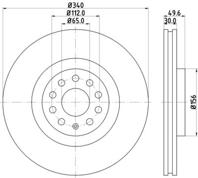 Тормозной диск HELLA 8DD 355 129-241 для AUDI Q3